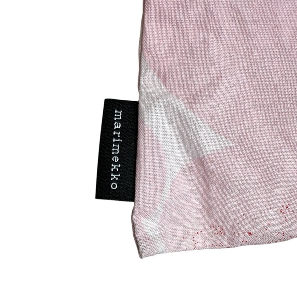 Marimekko Pink Red Floral Cotton Tote Bag 16x16 inch - Picture 5 of 6